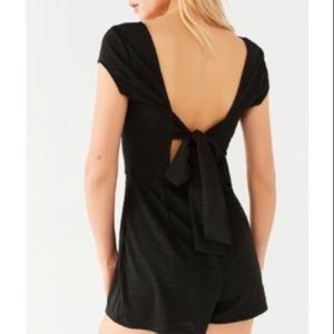 Urban Outfitters Bow Back Textured Romper